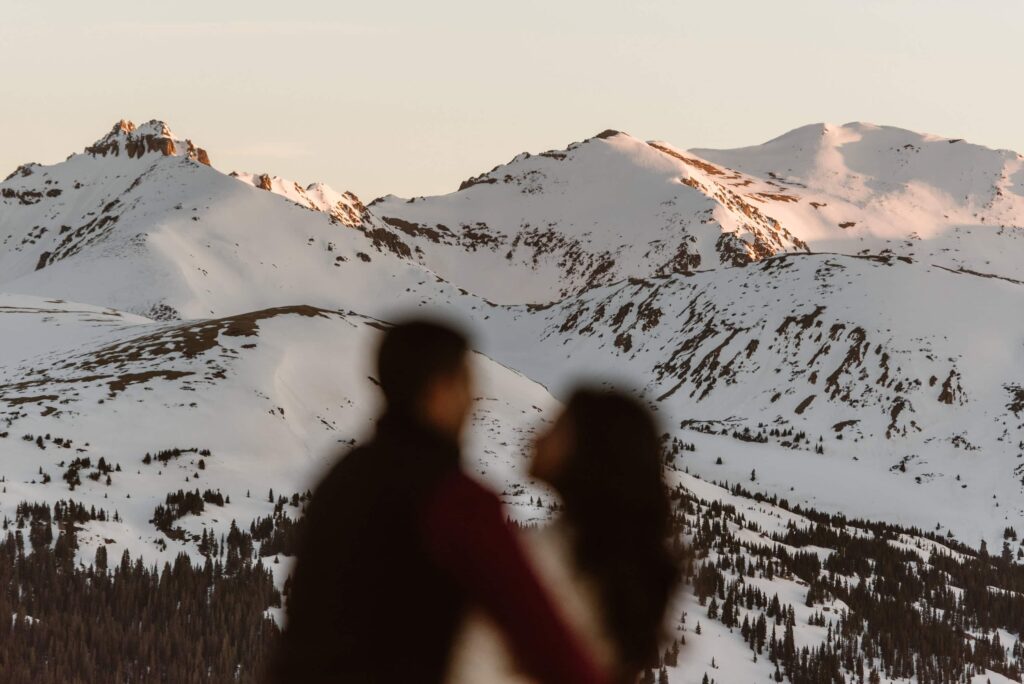 Loveland Pass winter engagement photos