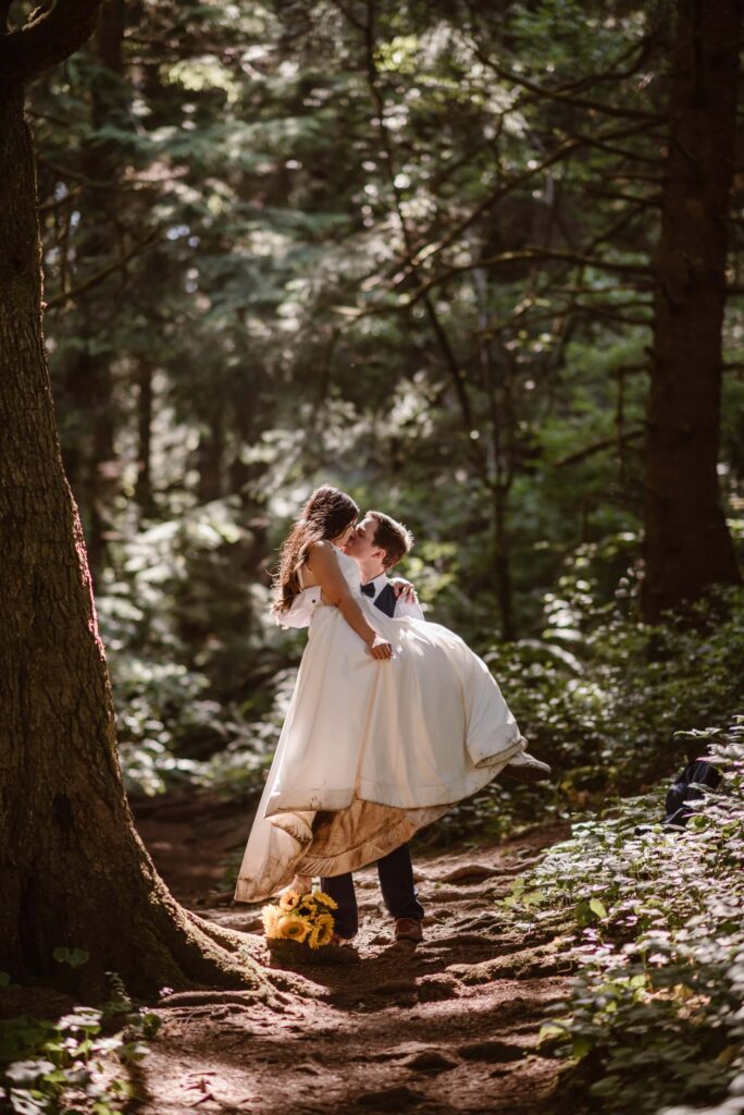 Adventure elopement in a forest