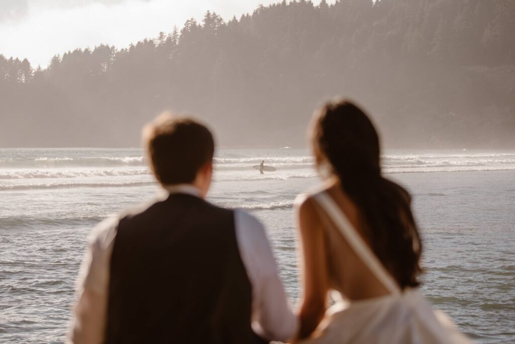 Couple enjoying slow time on their elopement day