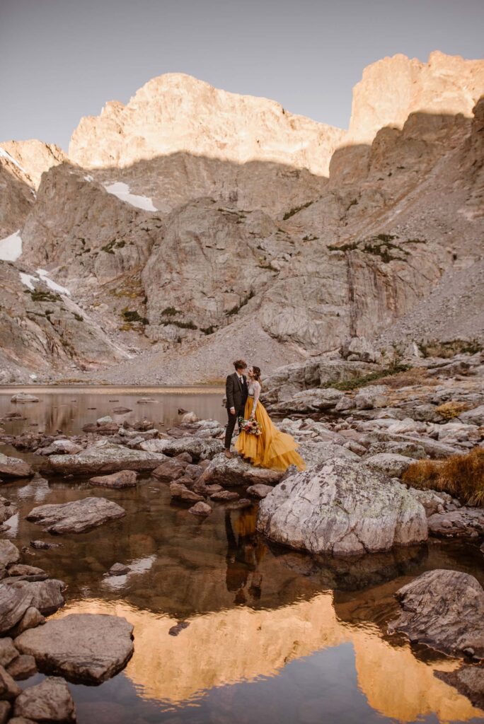 Rocky Mountain National Park wedding photos at Sky Pond