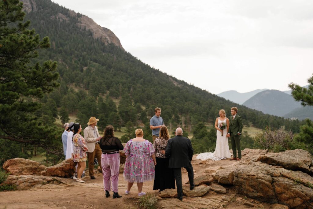 Family wedding ceremony at 3M Curve in RMNP