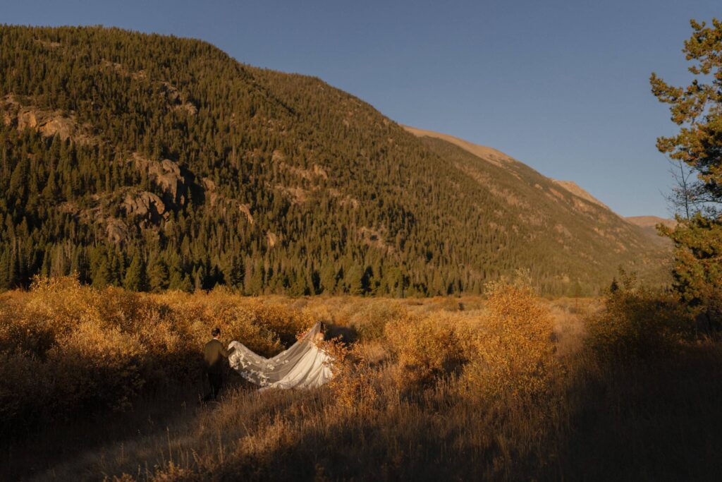 Fall wedding in Rocky Mountain National Park