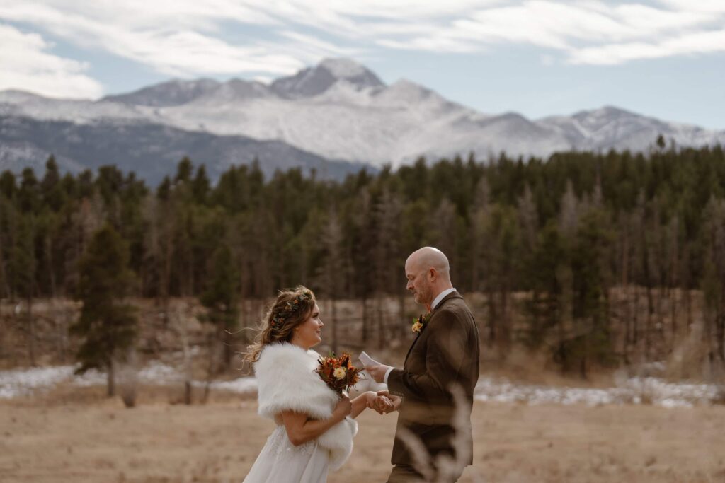 November wedding in Estes Park, Colorado