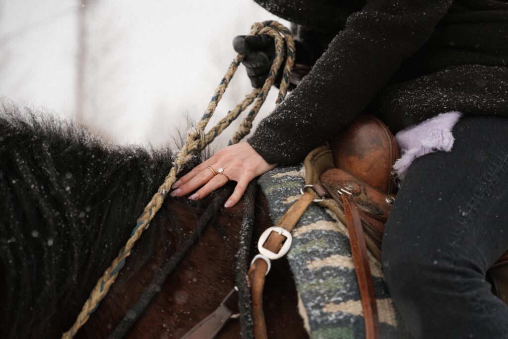 Engagement ring with horse