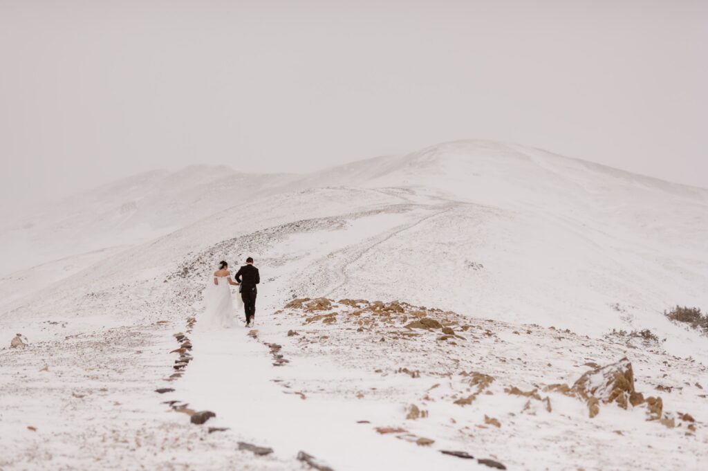 Snow storm wedding on Loveland Pass