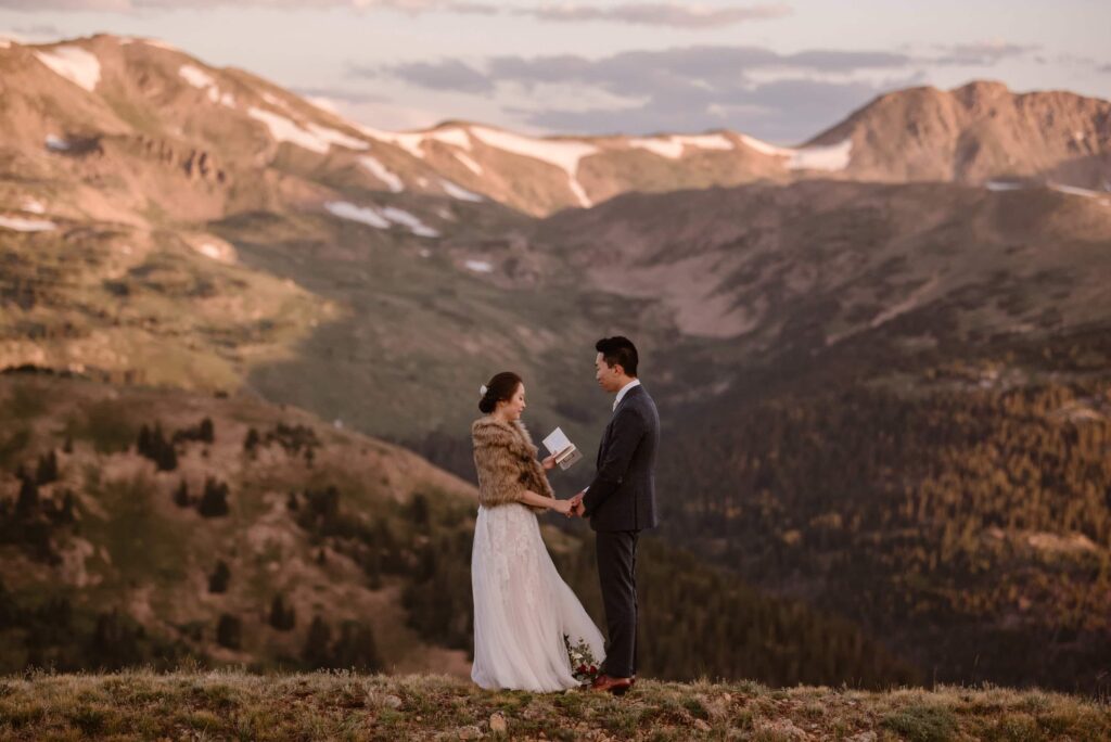 Loveland Pass wedding ceremony
