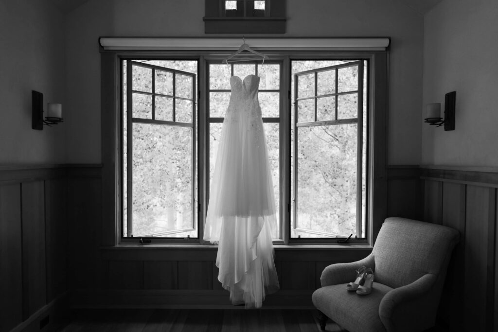 Wedding dress with a train