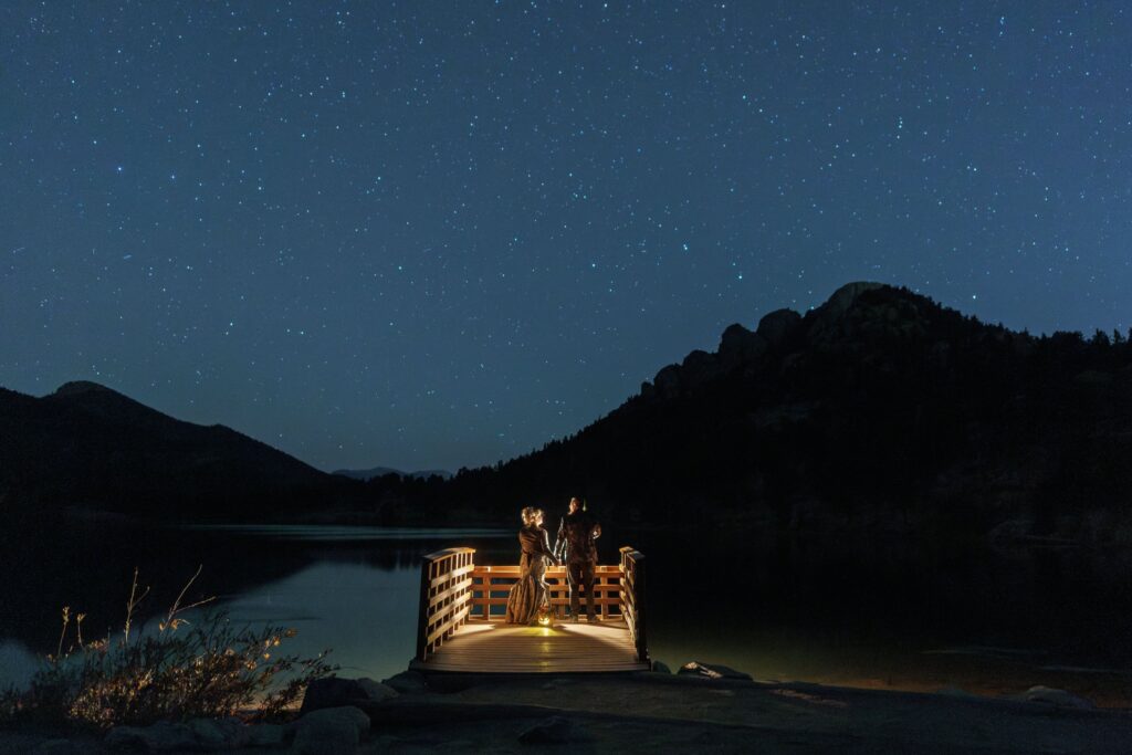 Starry night wedding photos