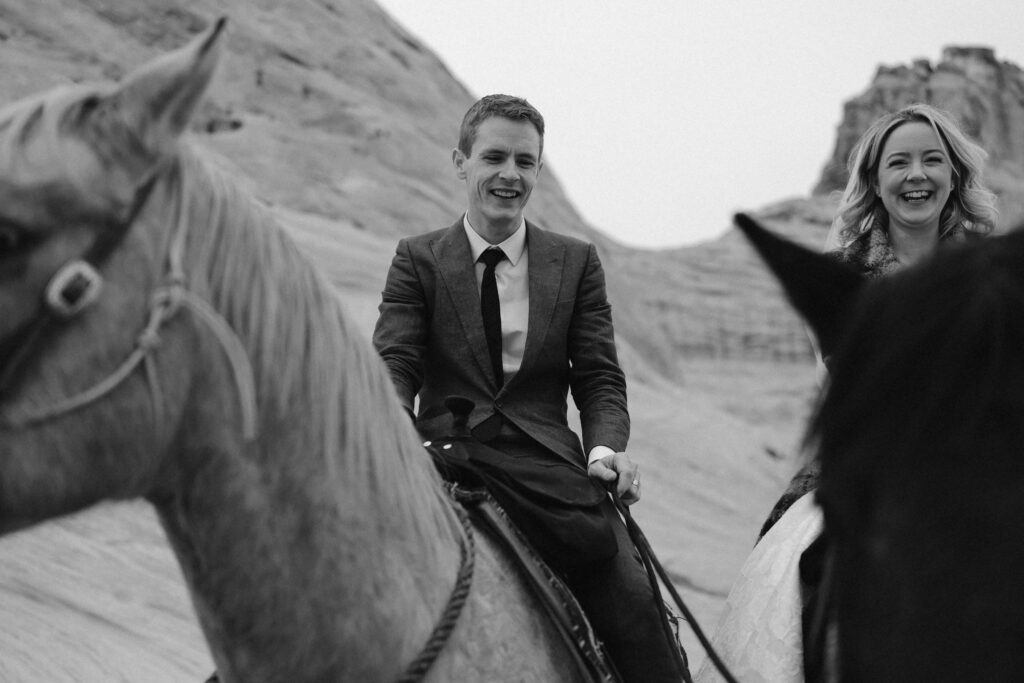 Horseback riding wedding at Amangiri