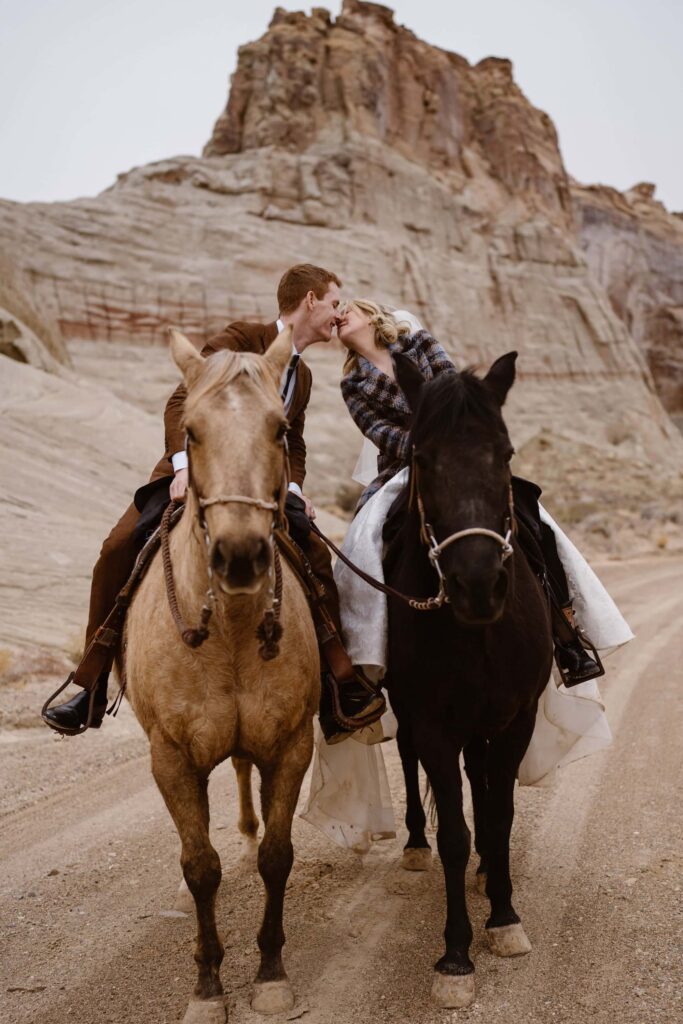Horseback riding elopement at Amangiri