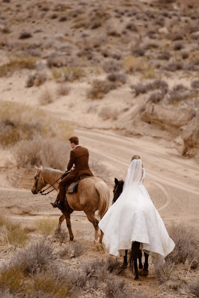 Horseback elopement at Amangiri