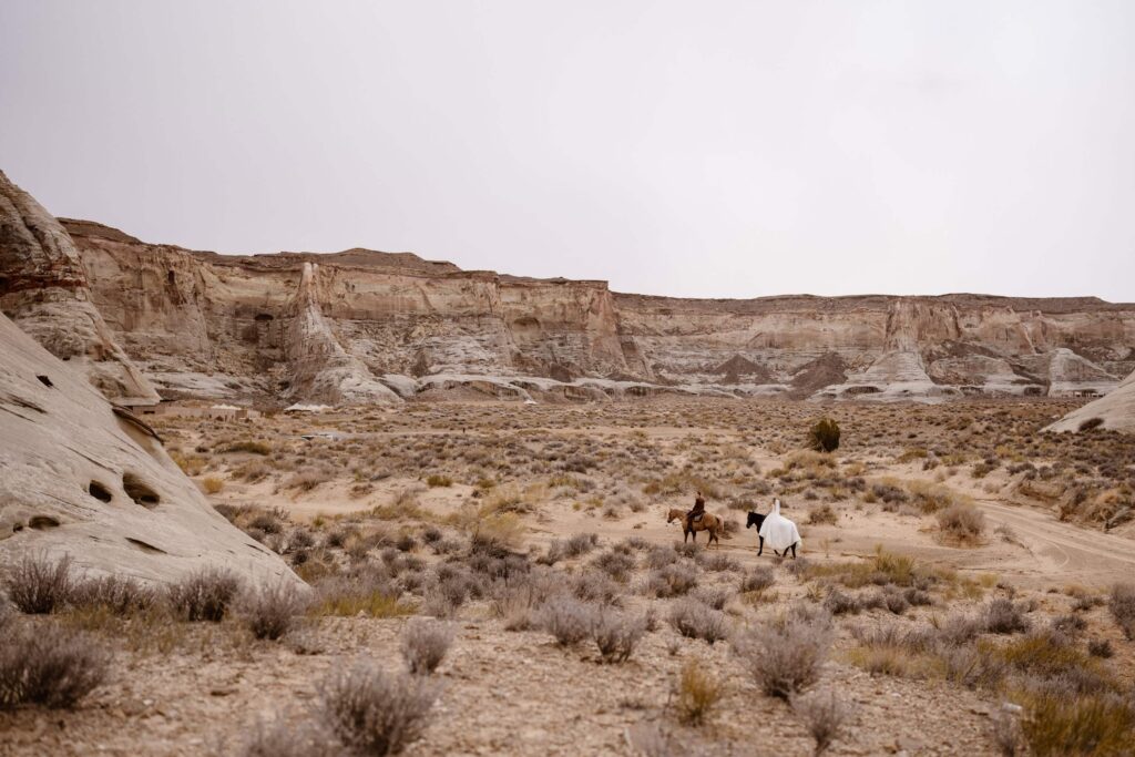Horseback elopement at Amangiri