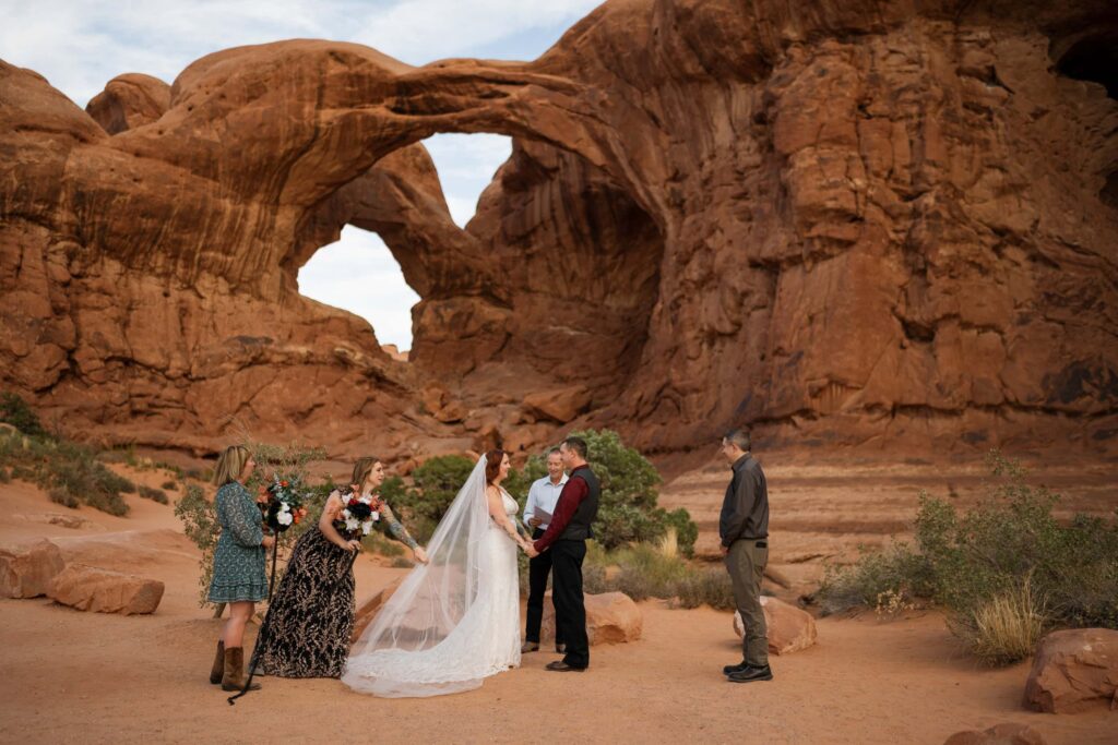 Arches National Park wedding ceremony at Double Arch
