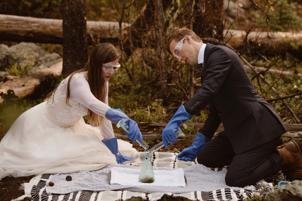 Couple does unity ceremony with a science experient