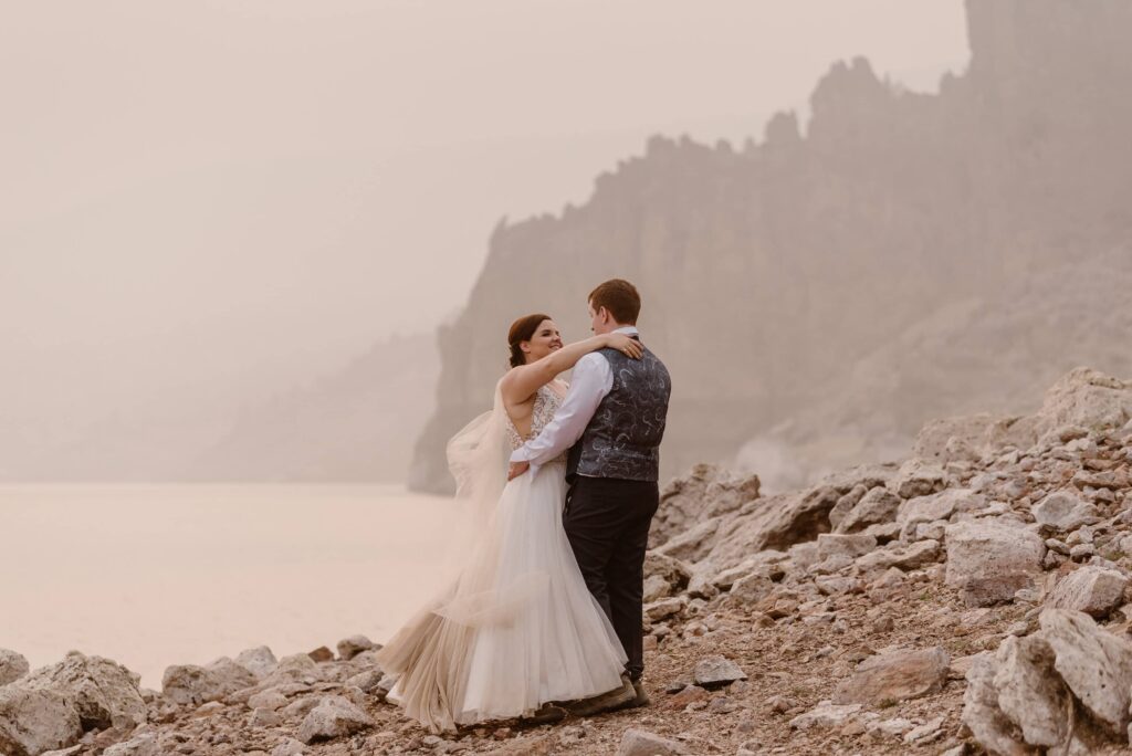 First dance during elopement ceremony
