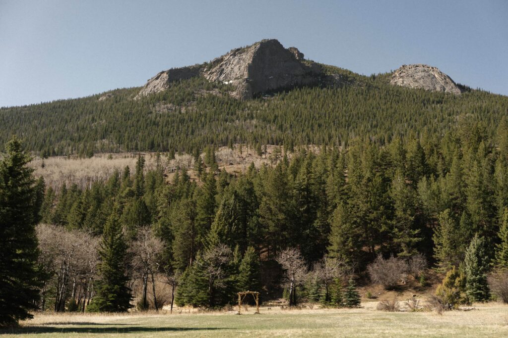 Wide view of beautiful Deer Mountain Meadow ceremony location