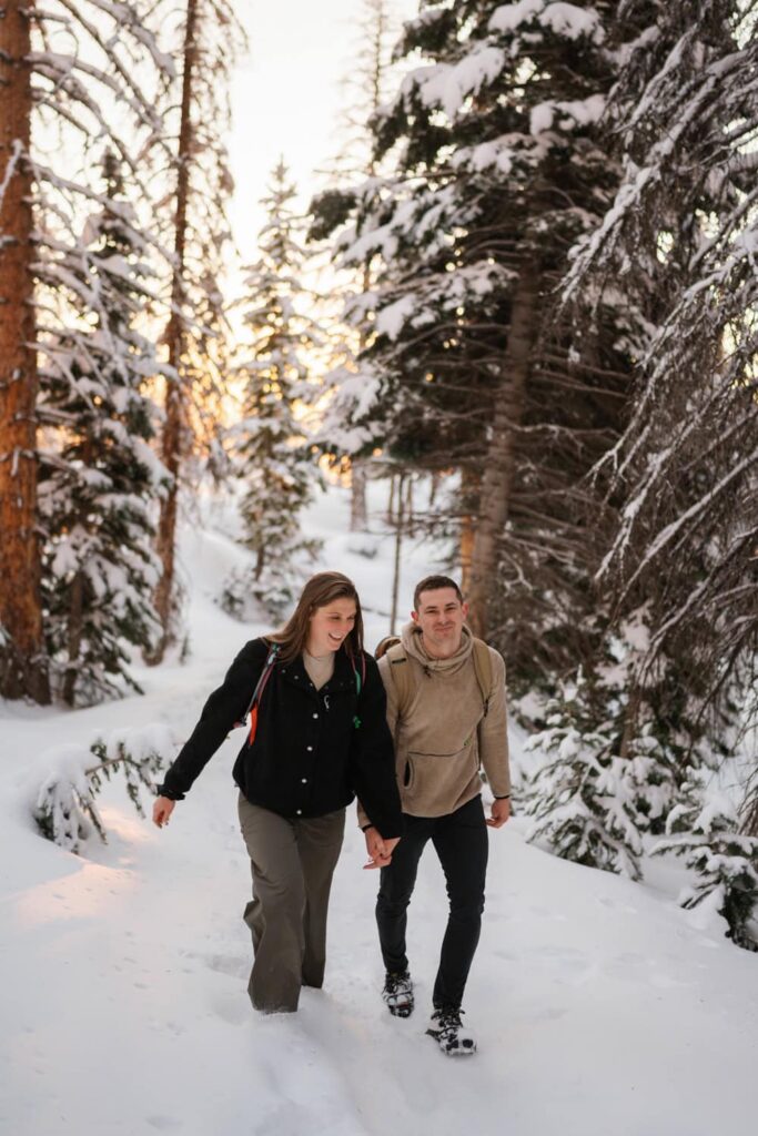Adventurous engagement photos in Estes Park