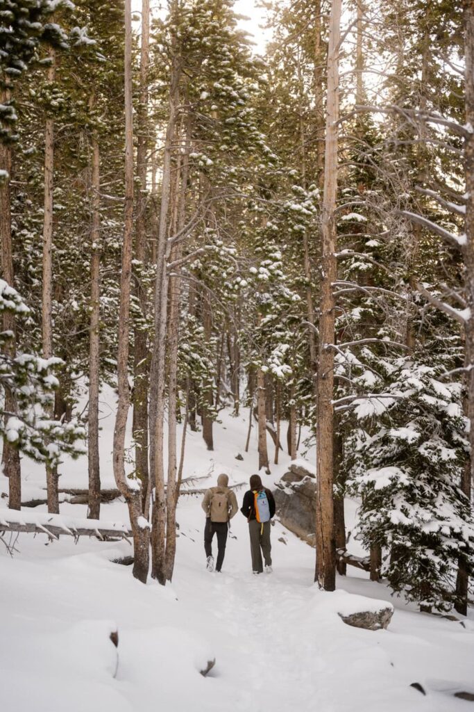 Adventurous engagement photos in Rocky Mountain National Park