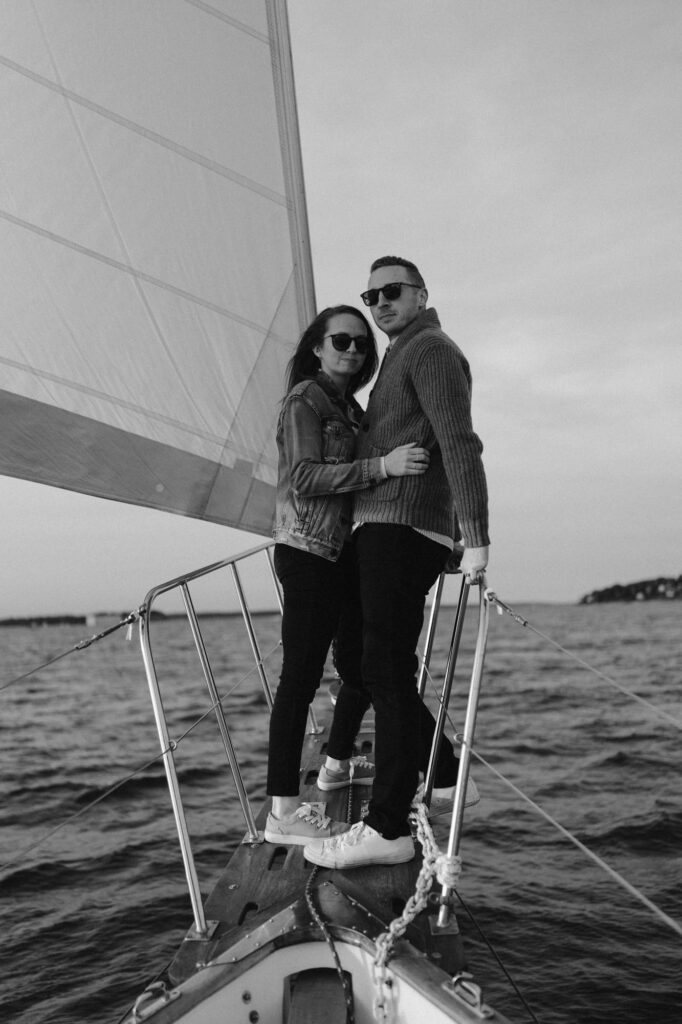 Sunset sailboat couples photos