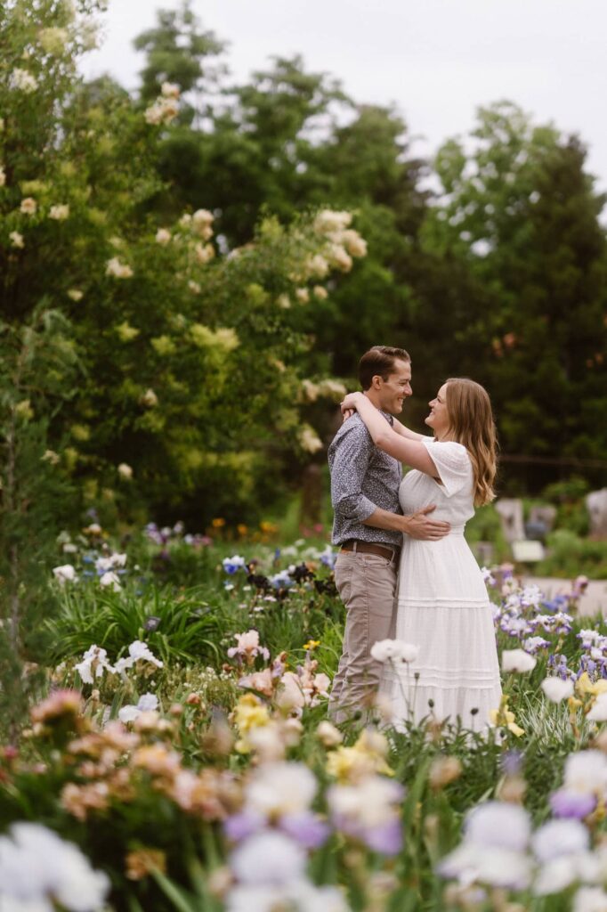 Romantic engagement photos at Denver Botanic Gardens