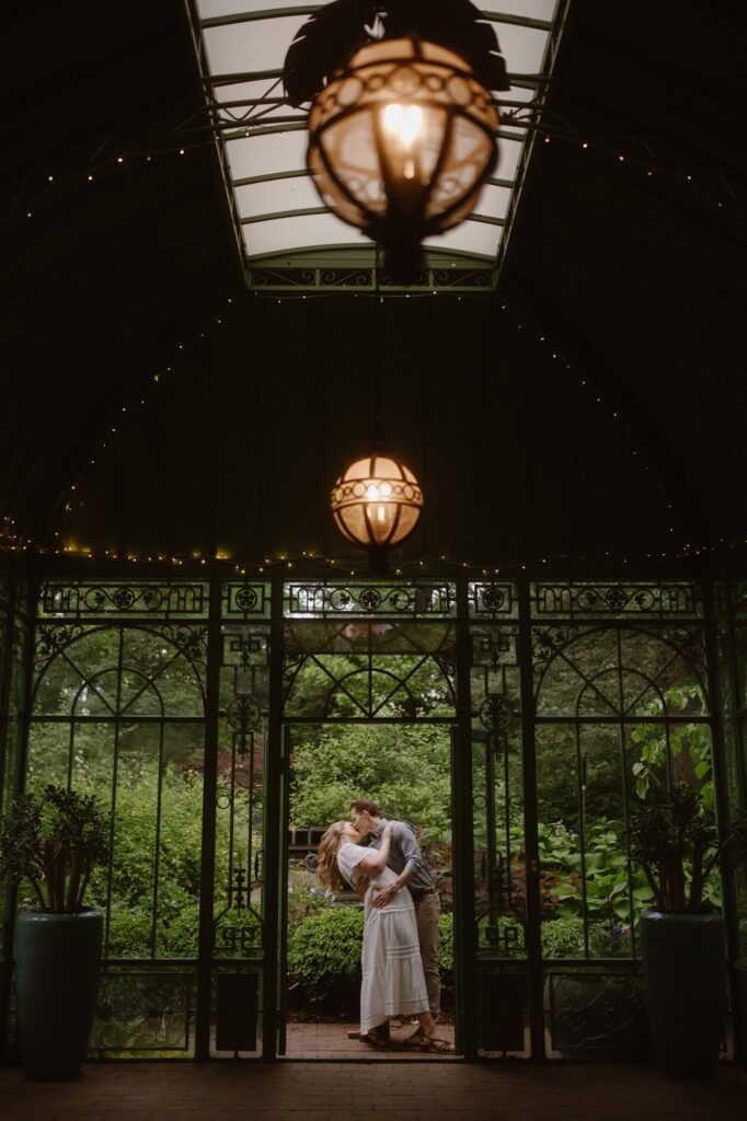 Engagement photoshoot at Solarium in Denver Botanic Gardens