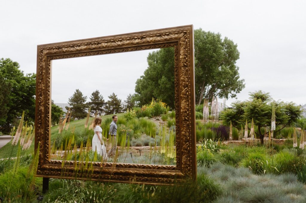 Creative engagement photos at Denver Botanic Gardens