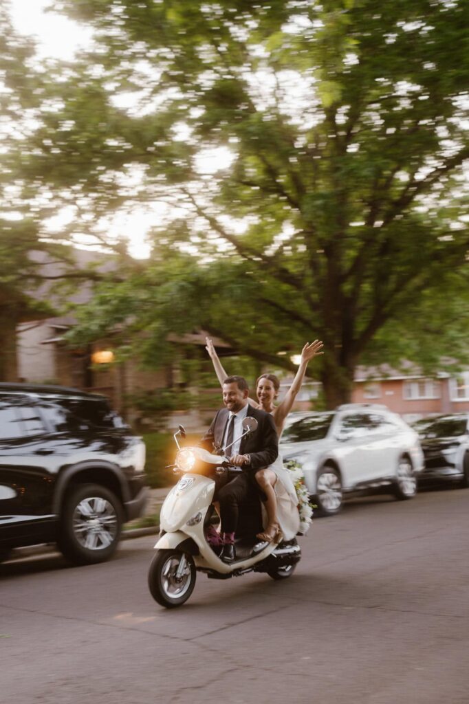 Scooter wedding getaway