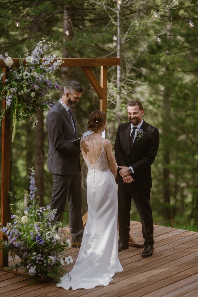Colorado wedding ceremony in the forest