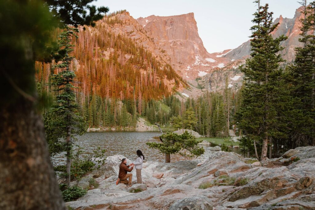 Rocky Mountain National Park proposal surprise at Dream Lake