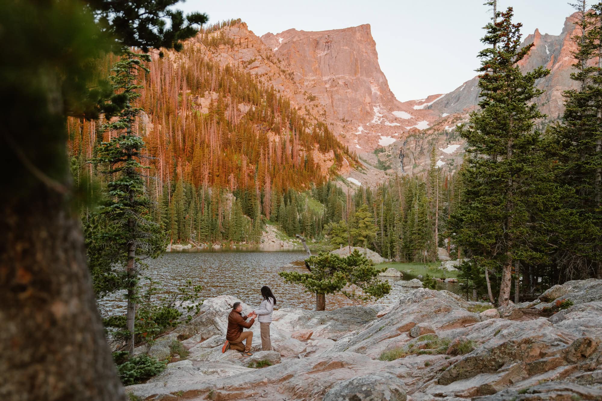 Rocky Mountain National Park proposal surprise at Dream Lake