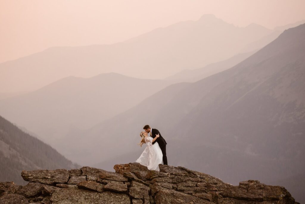 Romantic Estes Park wedding photos