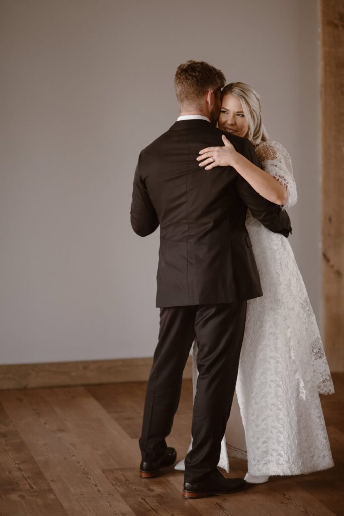 First dance at Aspen Falls reception hall