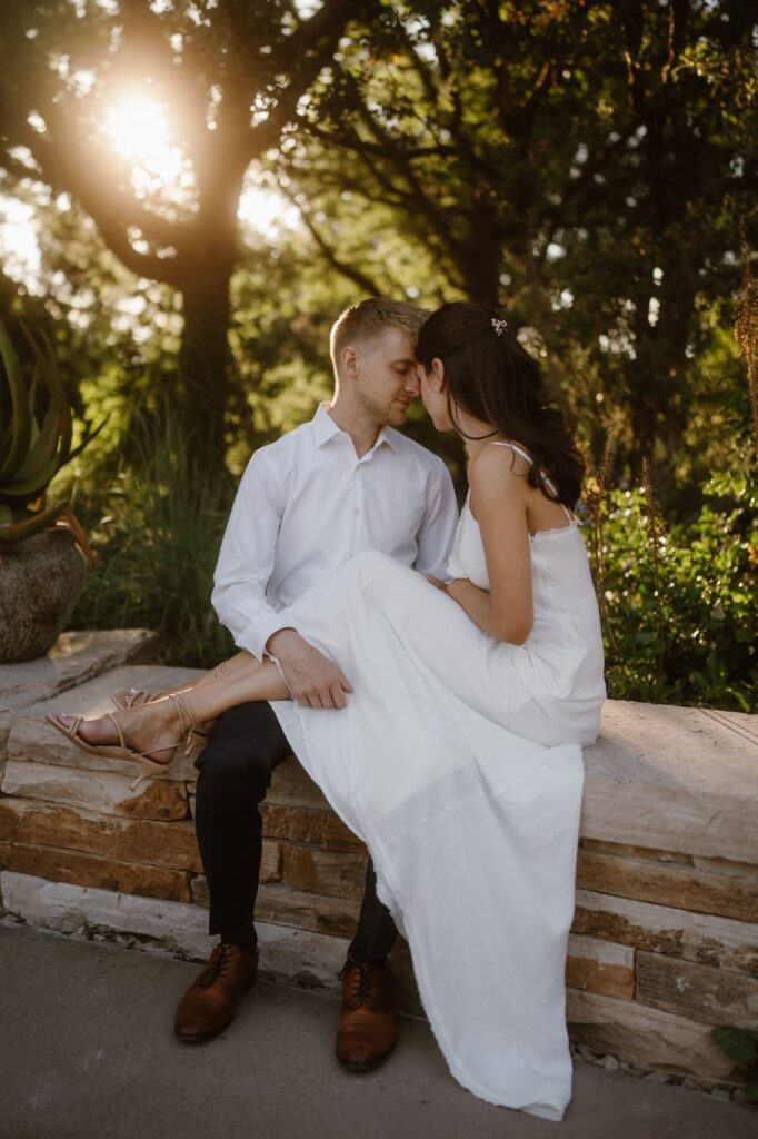 Romantic engagement photos at Denver Botanic Gardens