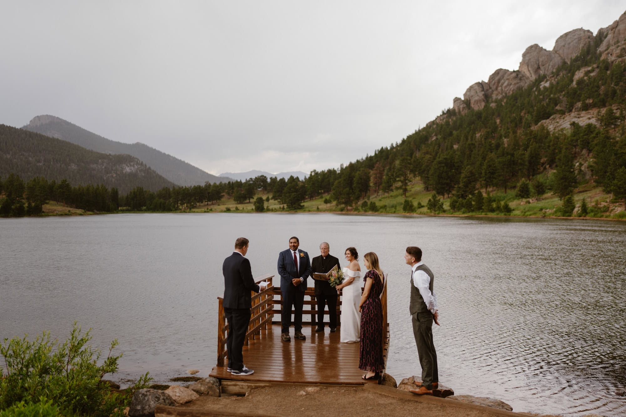 Lily Lake dock wedding ceremony