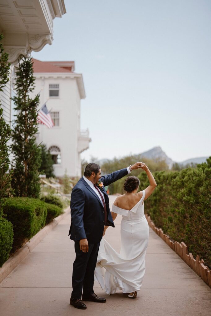 Wedding photos at The Stanley Hotel in Estes Park