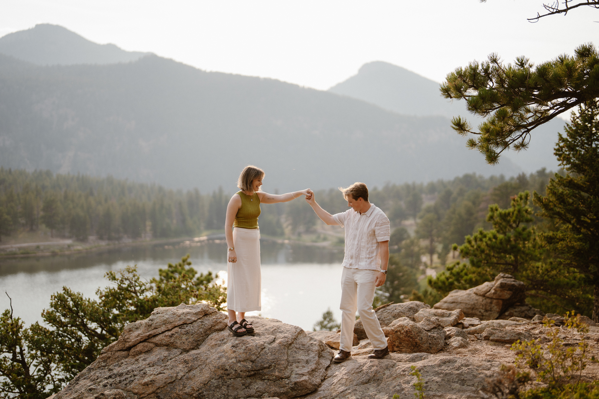 Engagement photos at Lily Lake
