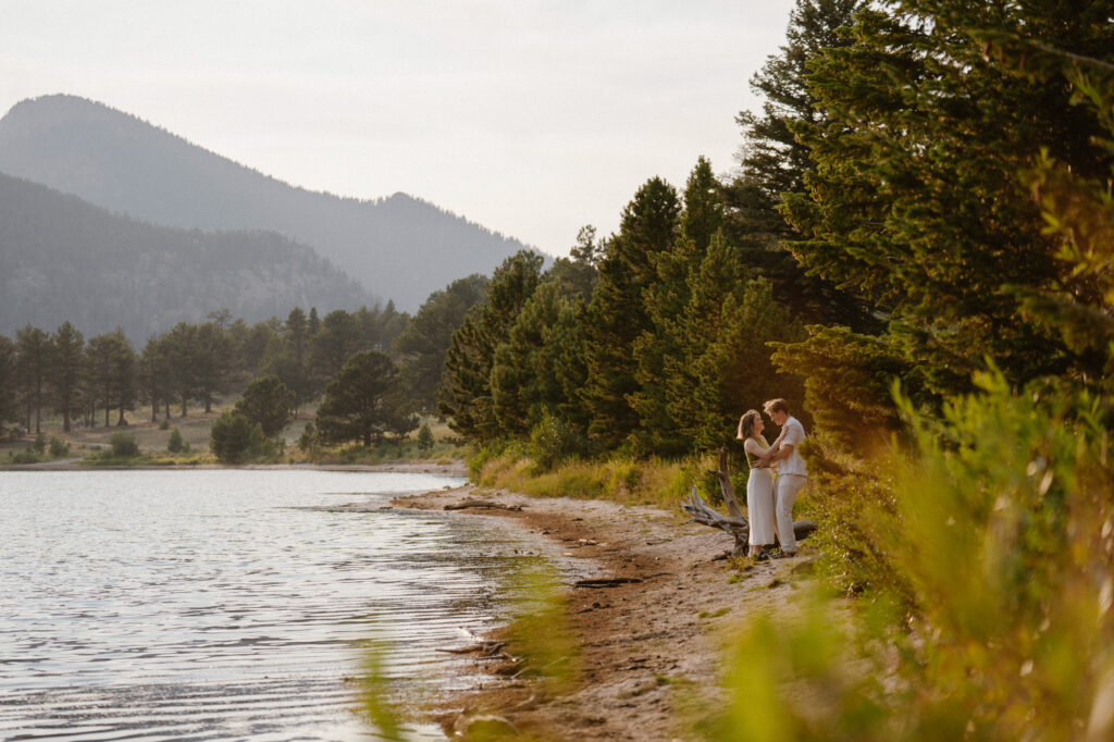 Lakeside couples photos at Lily Lake