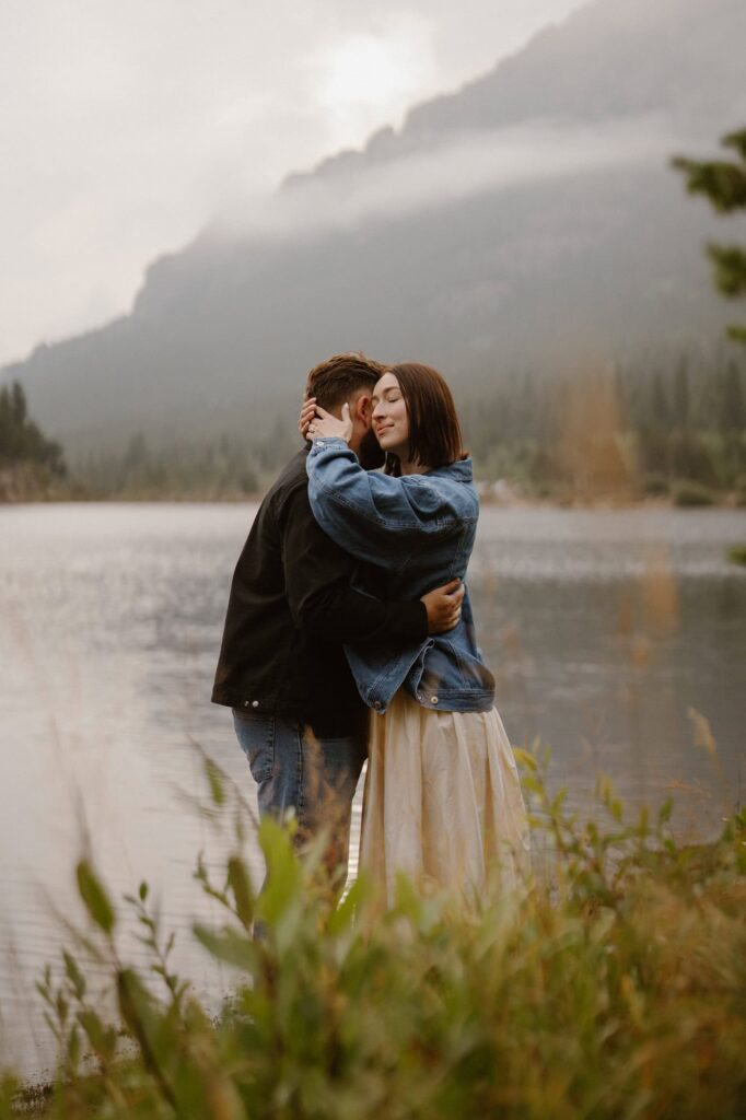 Colorado engagement photos at Lily Lake in Estes Park