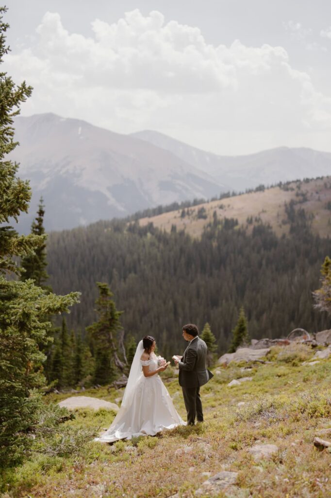 Grand Lake elopement ceremony photography