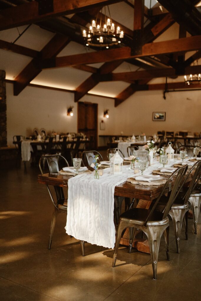 Estes Park wedding reception with natural light