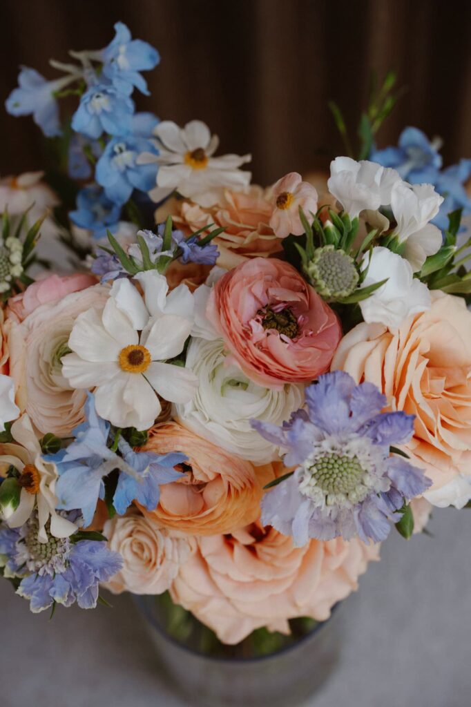 Pastel wedding florals