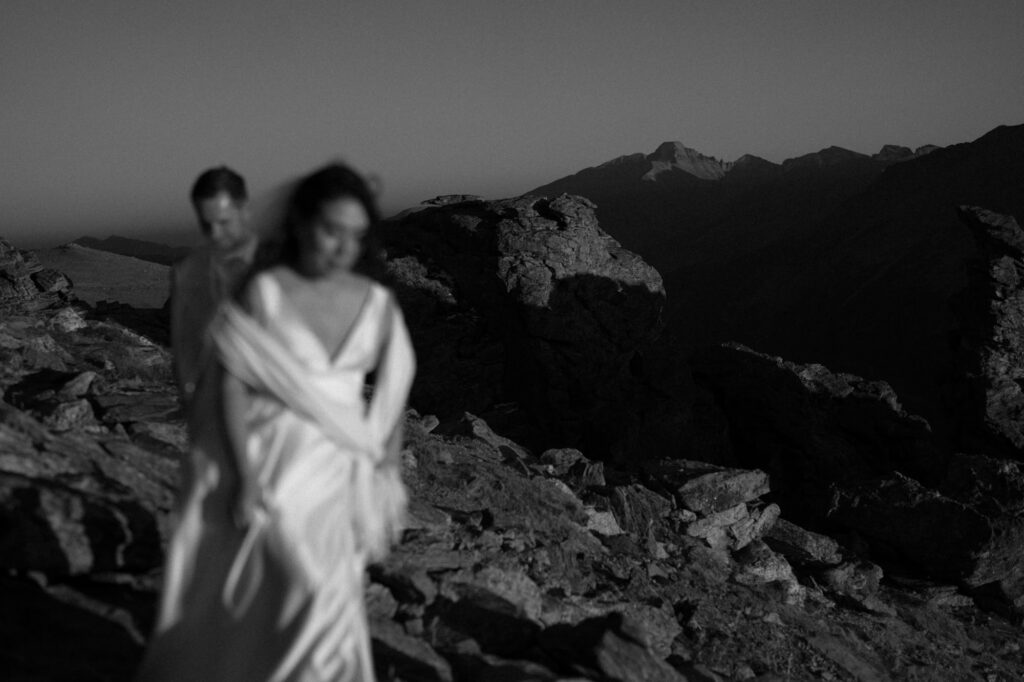 Mountaintop wedding portraits in Estes Park, Colorado