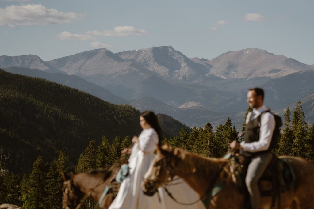 Rocky Mountain horseback wedding