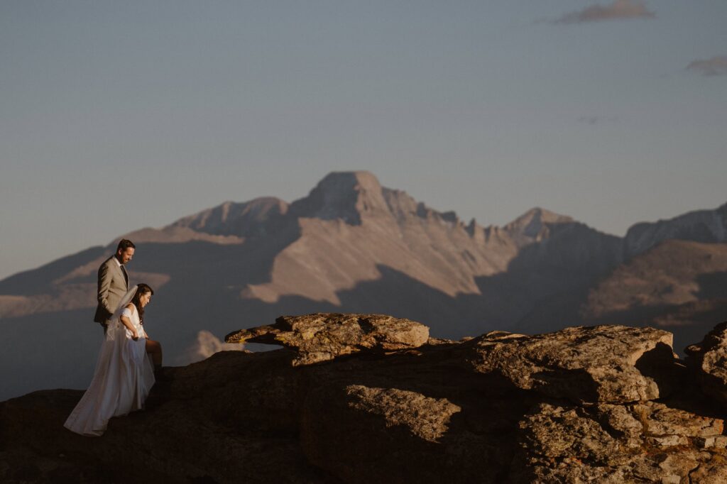 Dramatic wedding portraits in RMNP