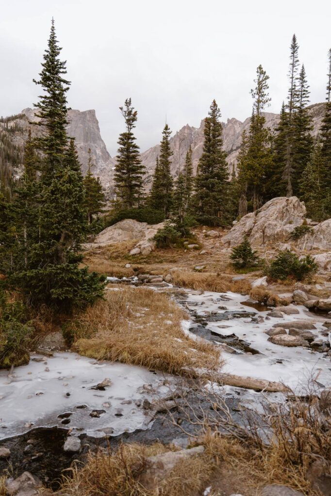 Dream Lake in November in Estes Park, Colorado