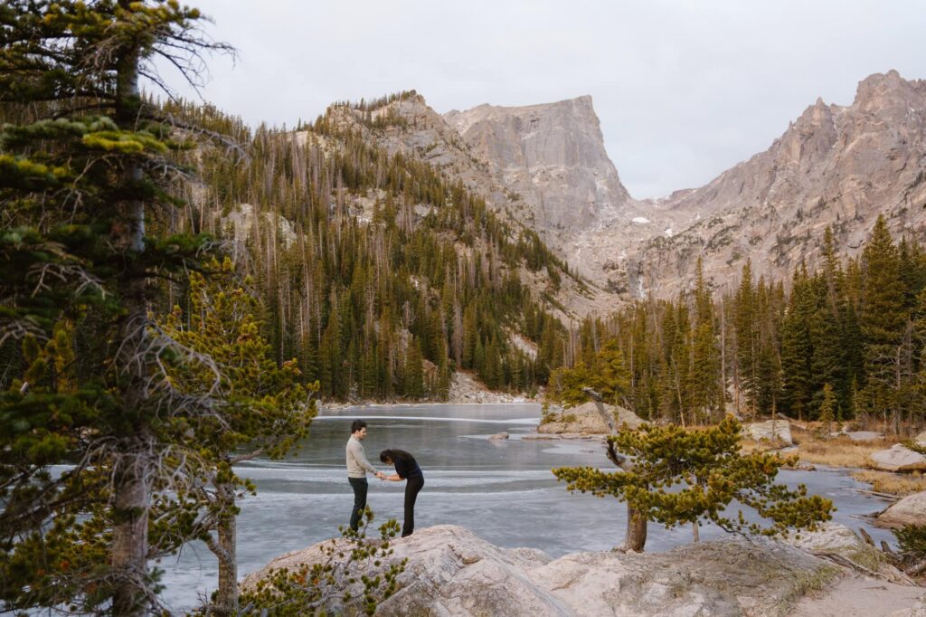 Surprise proposal at Dream Lake