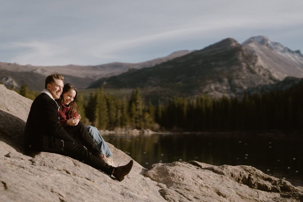 Bear Lake surprise engagement photos in Estes Park