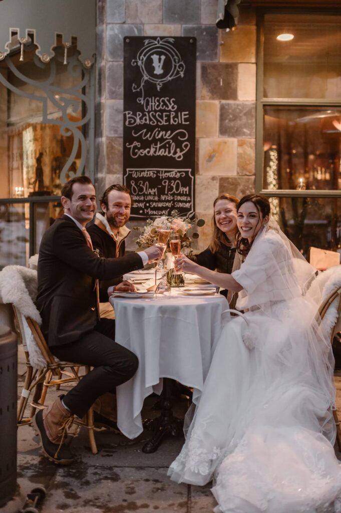 Vintage restaurant elopement reception