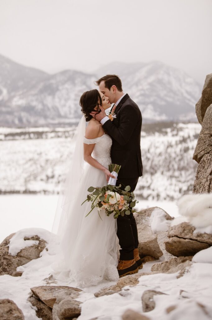 Romantic Sapphire Point Overlook wedding portraits