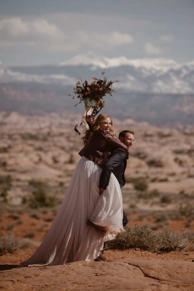 Desert full day elopement in Moab Utah